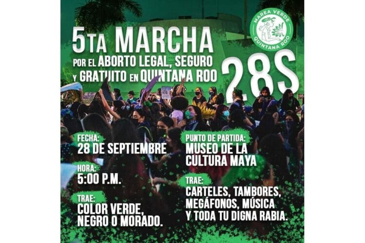 Marcharán mujeres para exigir la despenalización del aborto en Quintana Roo