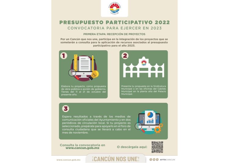 Recibirán propuestas en Cancún para ejercer Presupuesto Participativo