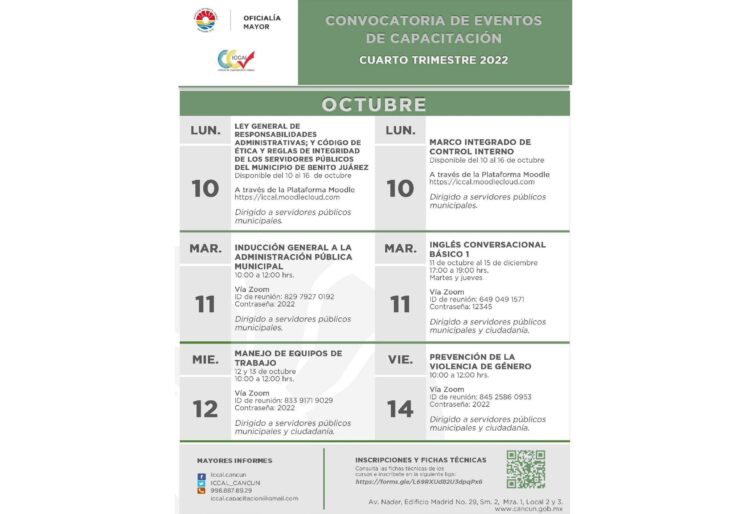 Mantiene gobierno de Benito Juárez diferentes opciones de capacitación para cancunenses