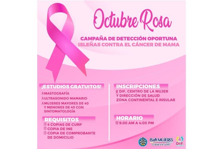 Refuerzan acciones para prevenir y detectar a tiempo el cáncer de mama en Isla Mujeres