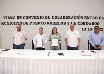 Ayuntamiento de Puerto Morelos suscribe convenio de colaboración con la CDHEQROO