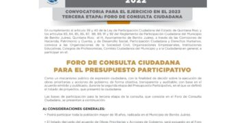 Convoca gobierno de Benito Juárez a ciudadanos a foro sobre Presupuesto Participativo
