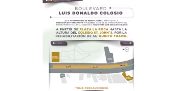 Coordina gobierno de Benito Juárez ordenamiento vial por quinto tramo de trabajos en Boulevard Colosio