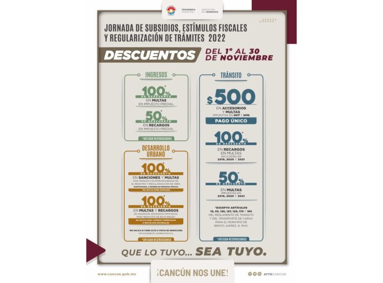 Extienden en Benito Juárez Jornada de Subsidios Fiscales 2022 a noviembre