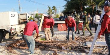 Realizan operativo conjunto para mantener playas públicas limpias en Cancún