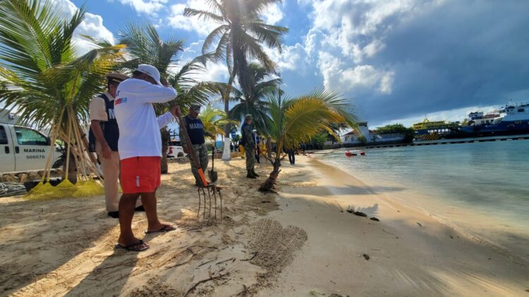 Se realizó con éxito el simulacro de derrame de hidrocarburo en la carbonera de Isla Mujeres