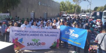 SAUQROO participa en plantón nacional; piden que aumento salarial corresponda a la inflación