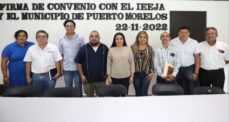 Firman gobierno de Puerto Morelos y el IEEA convenio para abatir rezago educativo en el municipio