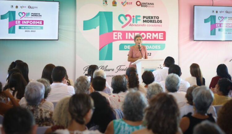 Rinde Maura Cordero su primer informe de actividades al frente del DIF Puerto Morelos