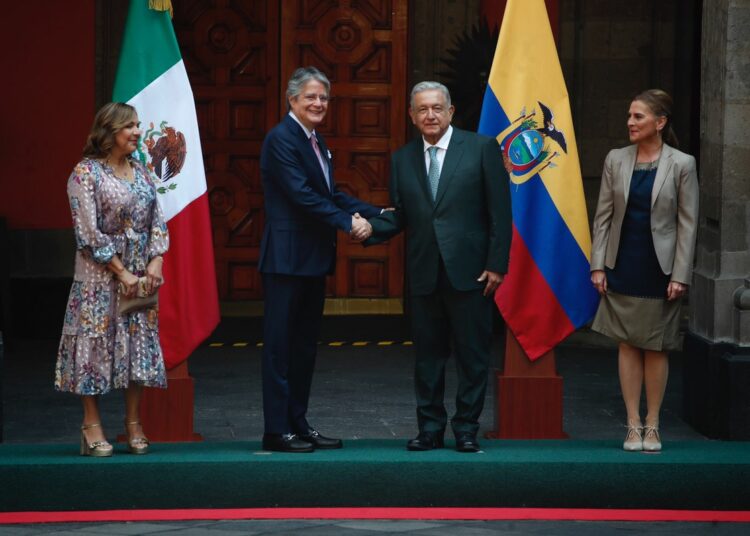 AMLO recibe a su homólogo de Ecuador, Guillermo Lasso
