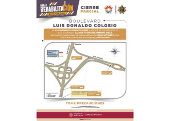 Anuncian desviación a la circulación en el Boulevard Colosio