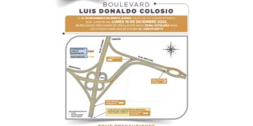Anuncian desviación a la circulación en el Boulevard Colosio