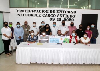 Recibe Casco Antiguo de Puerto Morelos certificación de Entorno Saludable