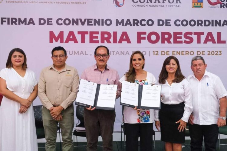 Mara Lezama y Conafor firman convenio para la conservación de la riqueza forestal