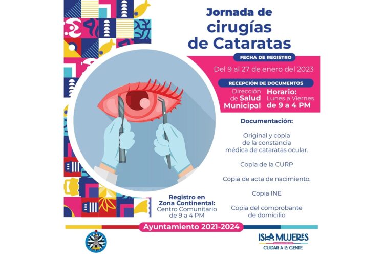 Invitan a adultos mayores a Jornada de Cirugías de Cataratas en Isla Mujeres