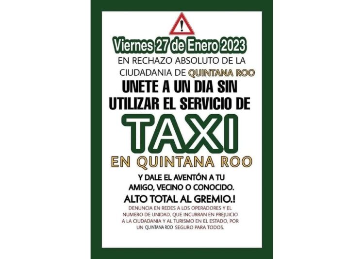 Ciudadanos de Cancún por #UnDíaSinTaxi
