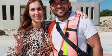 Supervisa Atenea Gómez avances en obra de la Casa del Adulto Mayor en Zona Continental