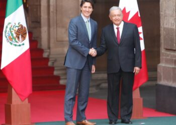 AMLO y Justin Trudeau sostiene reunión en el Palacio Nacional