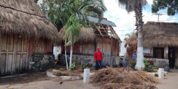 Realizan rehabilitación de palapas del parador turístico de Leona Vicario
