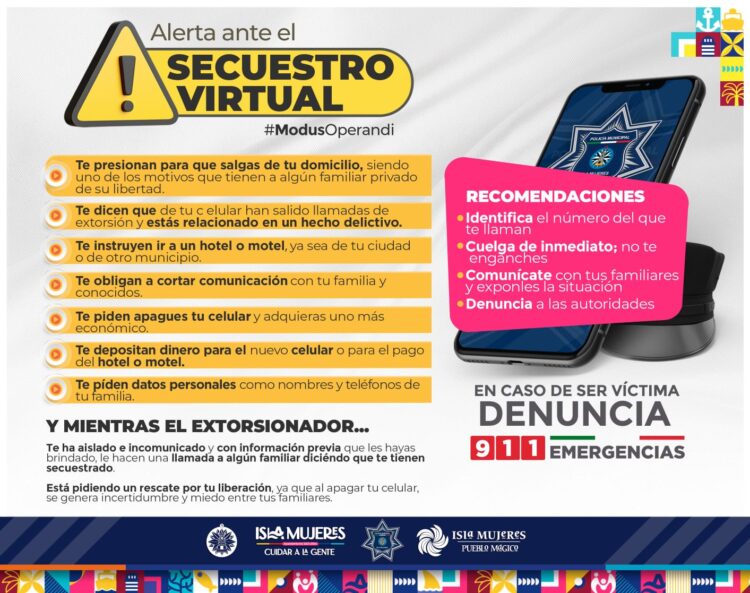 Alertan a la comunidad de intentos de extorsión en Isla Mujeres
