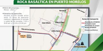 Listo Puerto Morelos con plan de movilidad para traslado de balasto para Tren Maya