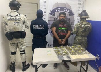 Detienen en Isla Mujeres a sujeto en posesión de estupefacientes