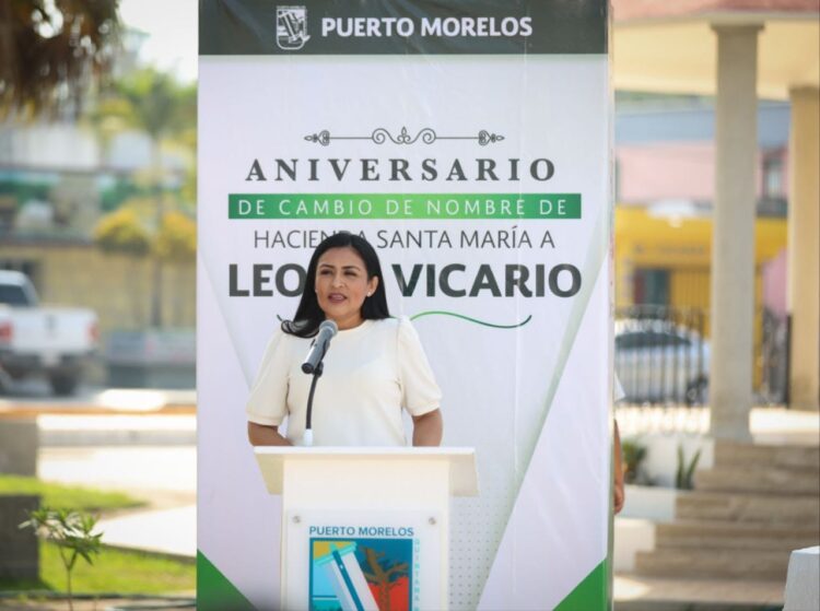Blanca Merari encabeza ceremonia por aniversario del cambio de nombre de Hacienda Santa María