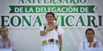 Blanca Merari encabeza ceremonia por el CXI aniversario de la comunidad de Leona Vicario