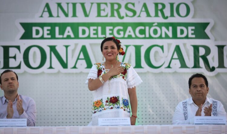Blanca Merari encabeza ceremonia por el CXI aniversario de la comunidad de Leona Vicario