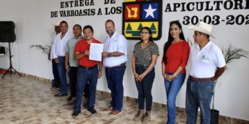 Apicultores de Leona Vicario reciben constancia de baja infestación de varroa en sus colmenas