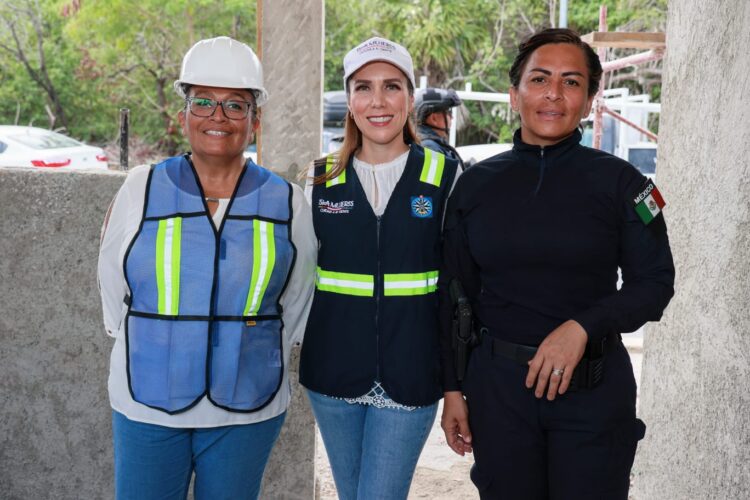 Atenea Gómez supervisa avances de construcción de Caseta de seguridad hacia Costa Mujeres