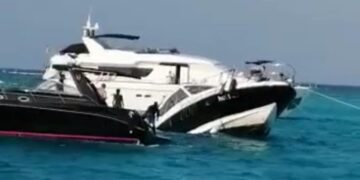 Por exitosa vigilancia en Isla Mujeres rescatan a turistas de embarcación que se hundió