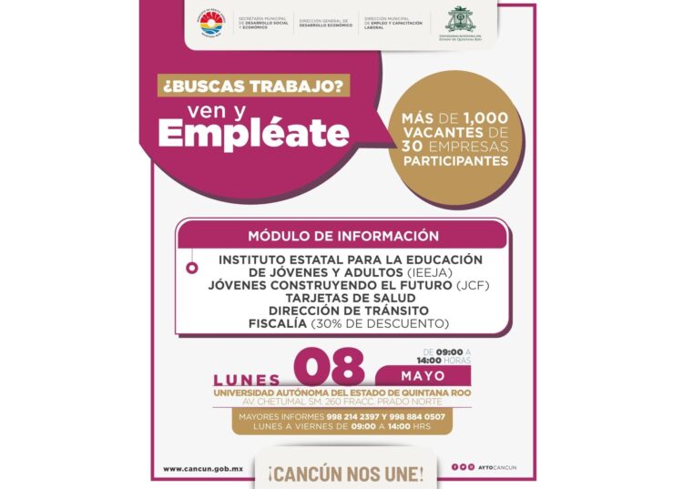 Da “Ven y Empléate Itinerante” oportunidad a buscadores de empleo en Cancún