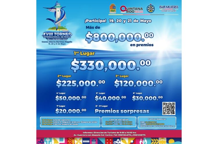 Continúan inscripciones para el gran Torneo de Pesca de Isla Mujeres