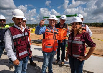 Supervisa Mara Lezama avances de la estación Cancún Aeropuerto del Tren Maya