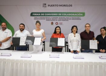 Blanca Merari firma convenio de colaboración para prevenir y erradicar trabajo infantil en Puerto Morelos