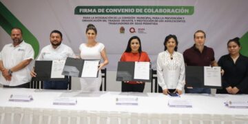 Blanca Merari firma convenio de colaboración para prevenir y erradicar trabajo infantil en Puerto Morelos