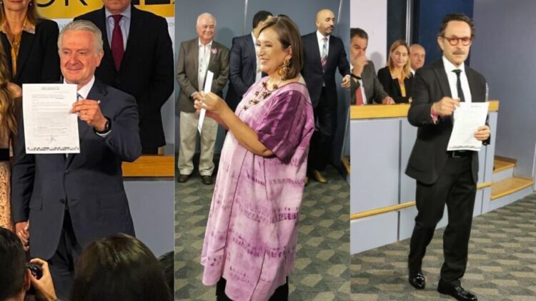 Se registran Santiago Creel, Xóchitl Gálvez y Gabriel Quadri para proceso de Va por México