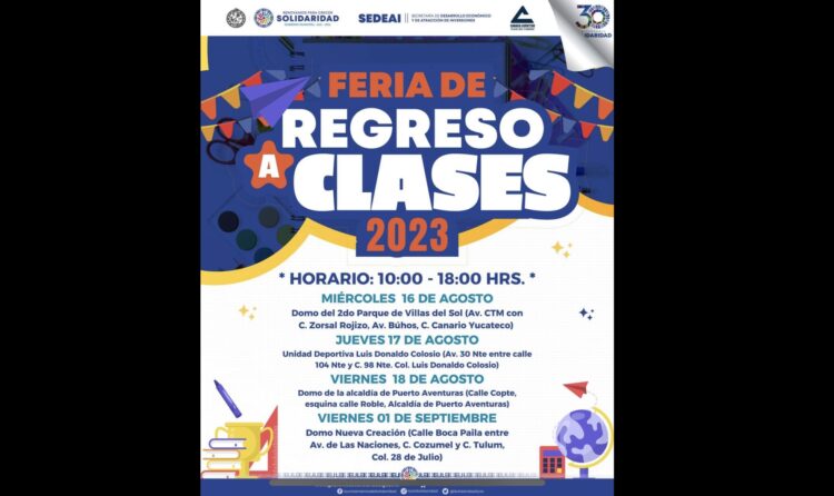 Invita gobierno de Solidaridad a feria del regreso a clases