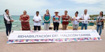 Inauguran Mara Lezama y Atenea Gómez Ricalde el Malecón Caribe