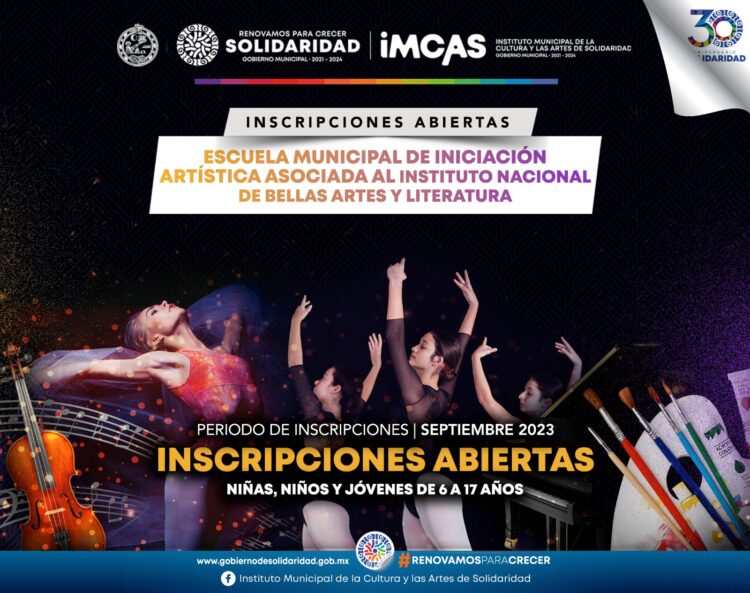 Inscripciones abiertas en Escuela Municipal de Iniciación Artística en Playa del Carmen