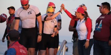 Marca Mara Lezama arranque de Ironman 70.3 Cozumel