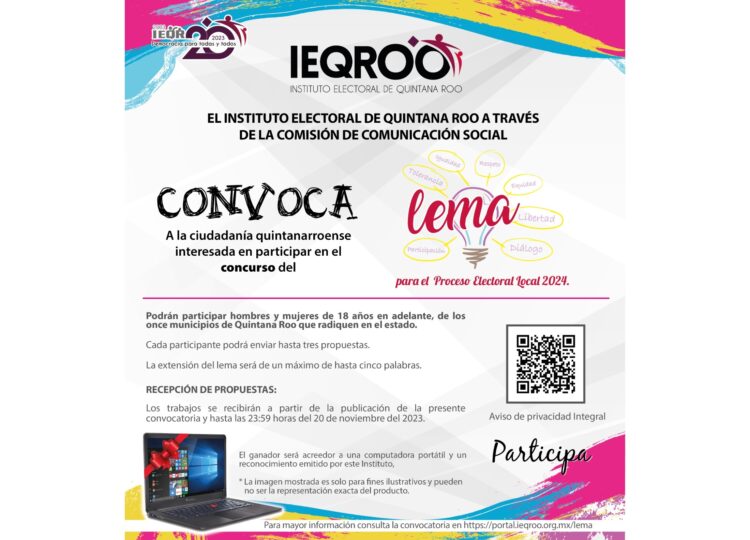 Invitan a participar en el concurso del lema para el Proceso Electoral 2024
