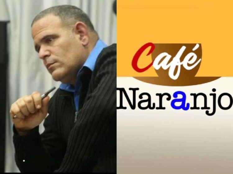 Alberto Guerra Naranjo en lo alto del andamio