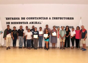 Entregan constancias y acreditaciones a inspectores comunitarios de bienestar animal de Puerto Morelos