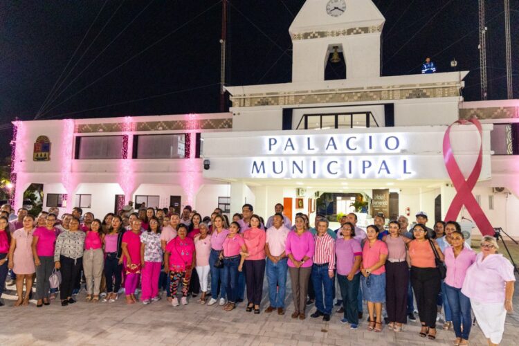Luego de encendido rosa, inician acciones preventivas contra el cáncer de mama