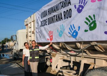 Da salida Mara Lezama a 50 toneladas de ayuda de quintanarroenses a Guerrero