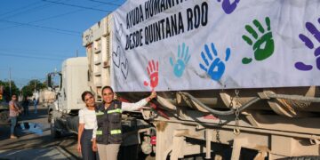 Da salida Mara Lezama a 50 toneladas de ayuda de quintanarroenses a Guerrero