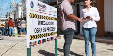 Avanza Atenea Gómez obras de mejoramiento del centro de Isla Mujeres