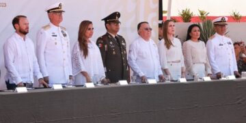 Refrenda Atenea Gómez colaboración con fuerzas de seguridad en el Día de la Armada de México